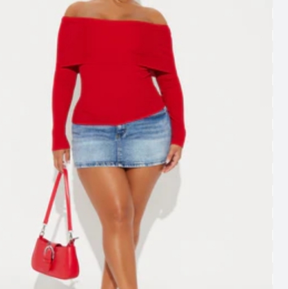 Ali Miles (Size 3X) Red Textured Print Cowlneck/Off-the-Shoulder Top (NEW-NWT) - Picture 13 of 13